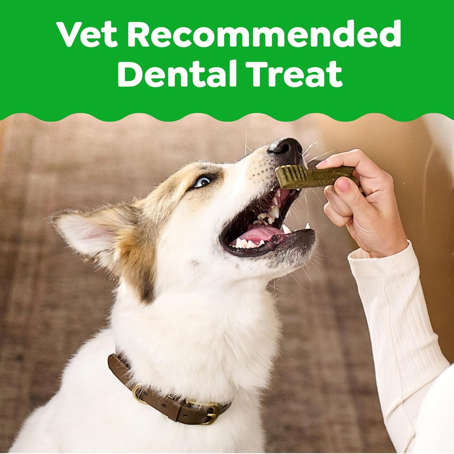 Veterinarian-Recommended Adult Natural Dental Dog Treats Large Size, Dog Dental Chews, Original Flavor, 54 Oz. Pack, 34 Count