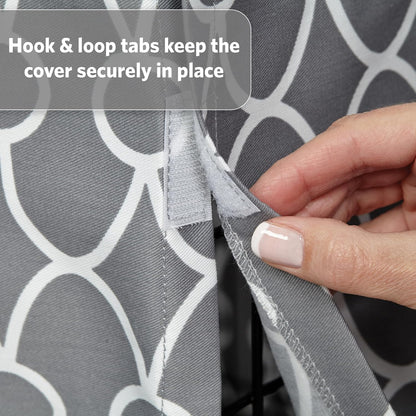 Dog Crate Cover with Teflon Fabric Protector, Poly-Cotton Privacy Kennel Cover Fits Most 36-Inch Crates, Gray Designer Print, Washable, Reduces Barking